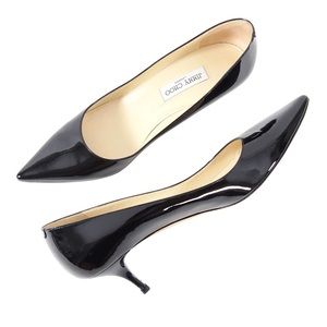 Jimmy Choo Leather Patent Black Hell Pumps Size 9